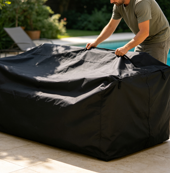 Outdoor Sofa Protective Cover Installation