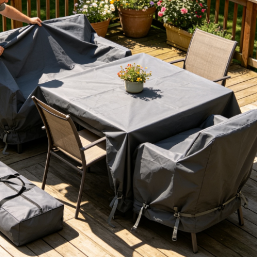 Seasonal Furniture Protective Cover Setup