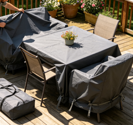 Seasonal Furniture Protective Cover Setup